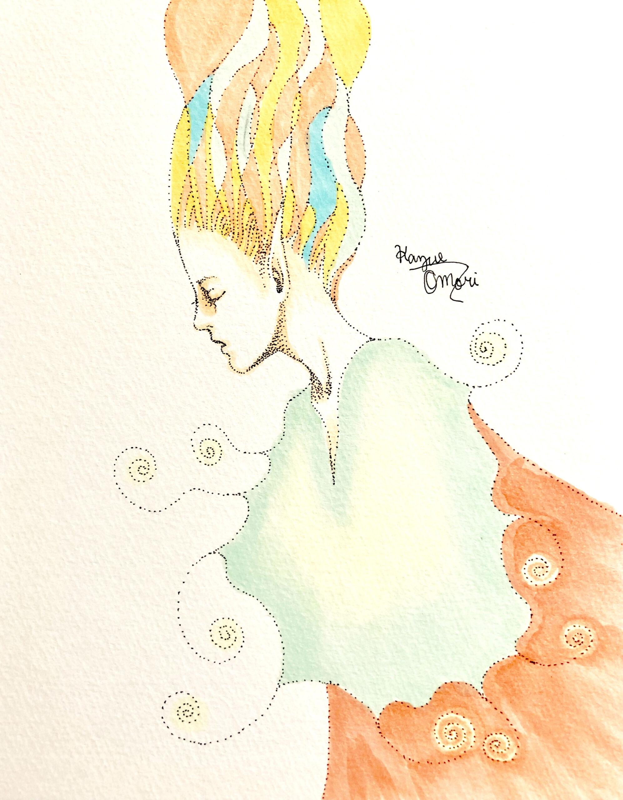 女の子イラスト 夢想 美術家 大森和枝 Artist Kazue Omori