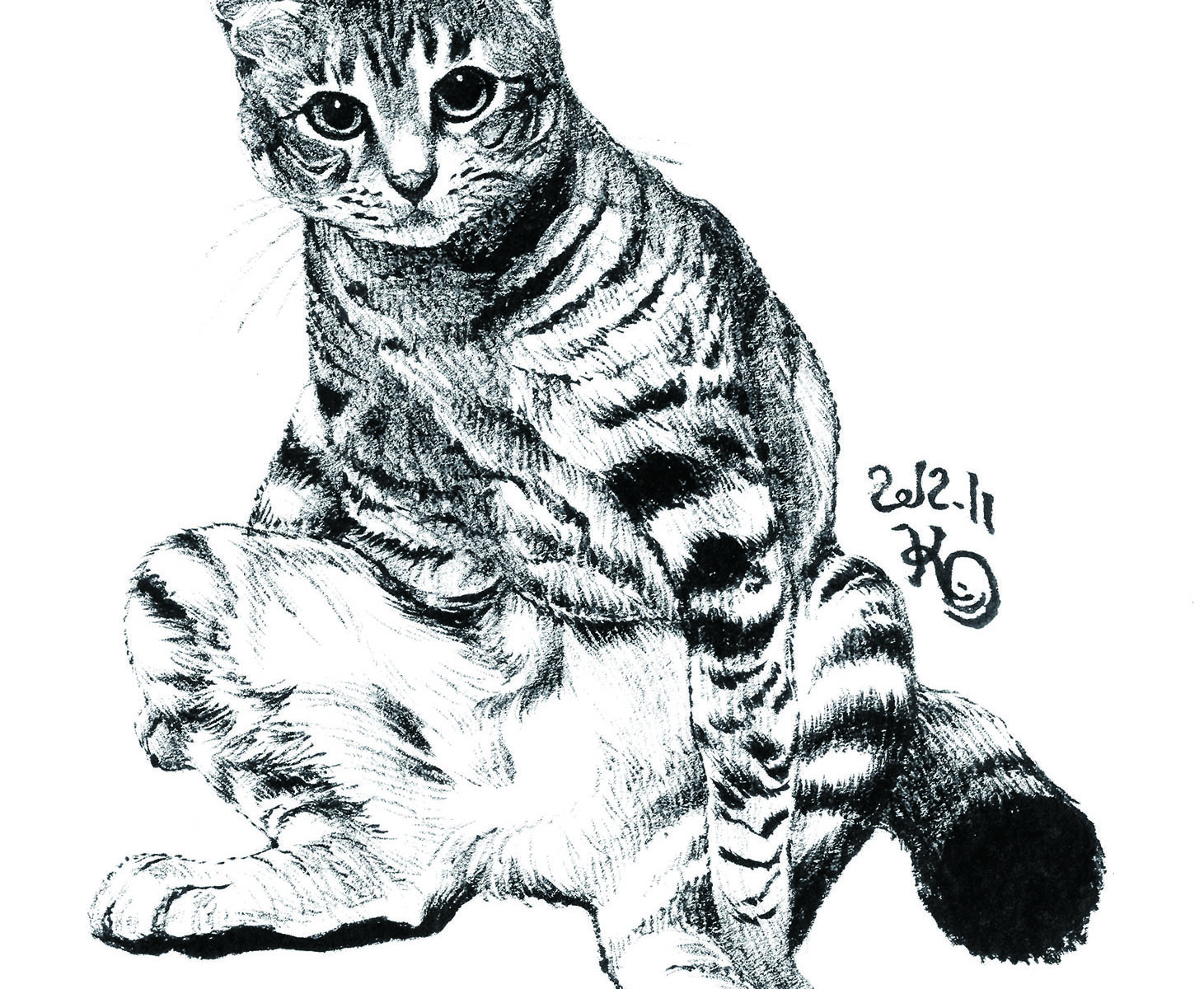 猫の絵 4 美術家 大森和枝 Artist Kazue Omori