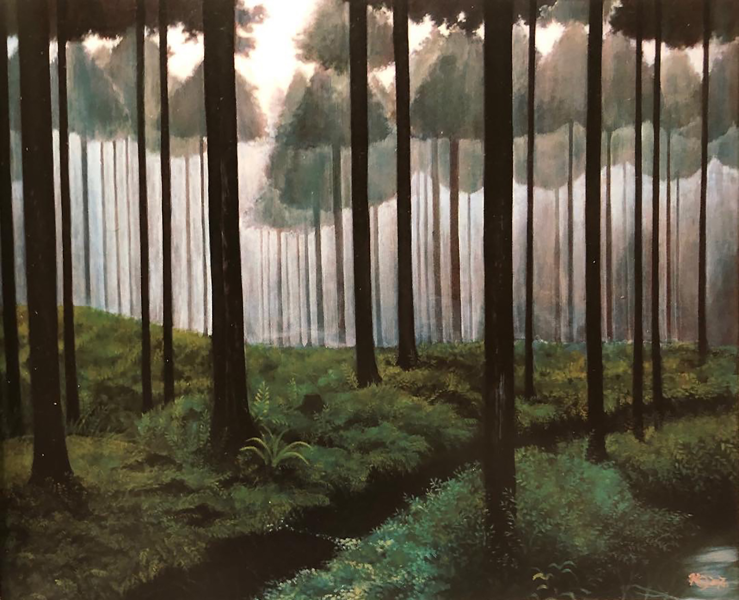 風景画 深碧の森の中で | 美術家 大森かずえ / Artist Kazue Omori