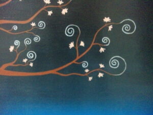アクリル画　植物画　桜の絵　絵画　美術　アート