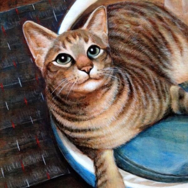 アクリル画　動物画　ペット画　猫　猫の絵　美術　絵画　絵　アート