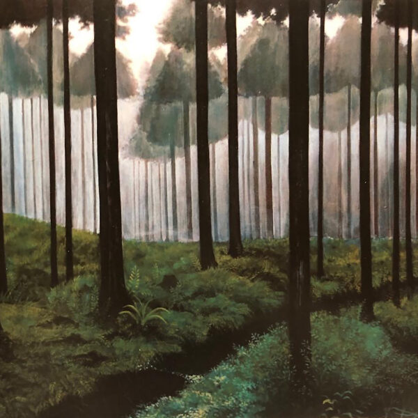 アクリル画　風景画　絵画　美術　アート　針葉樹林