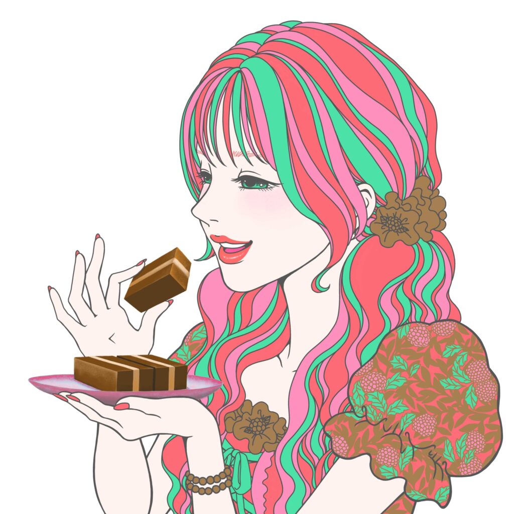レトロワショコラ　食べる女子　木苺セレナーデ
